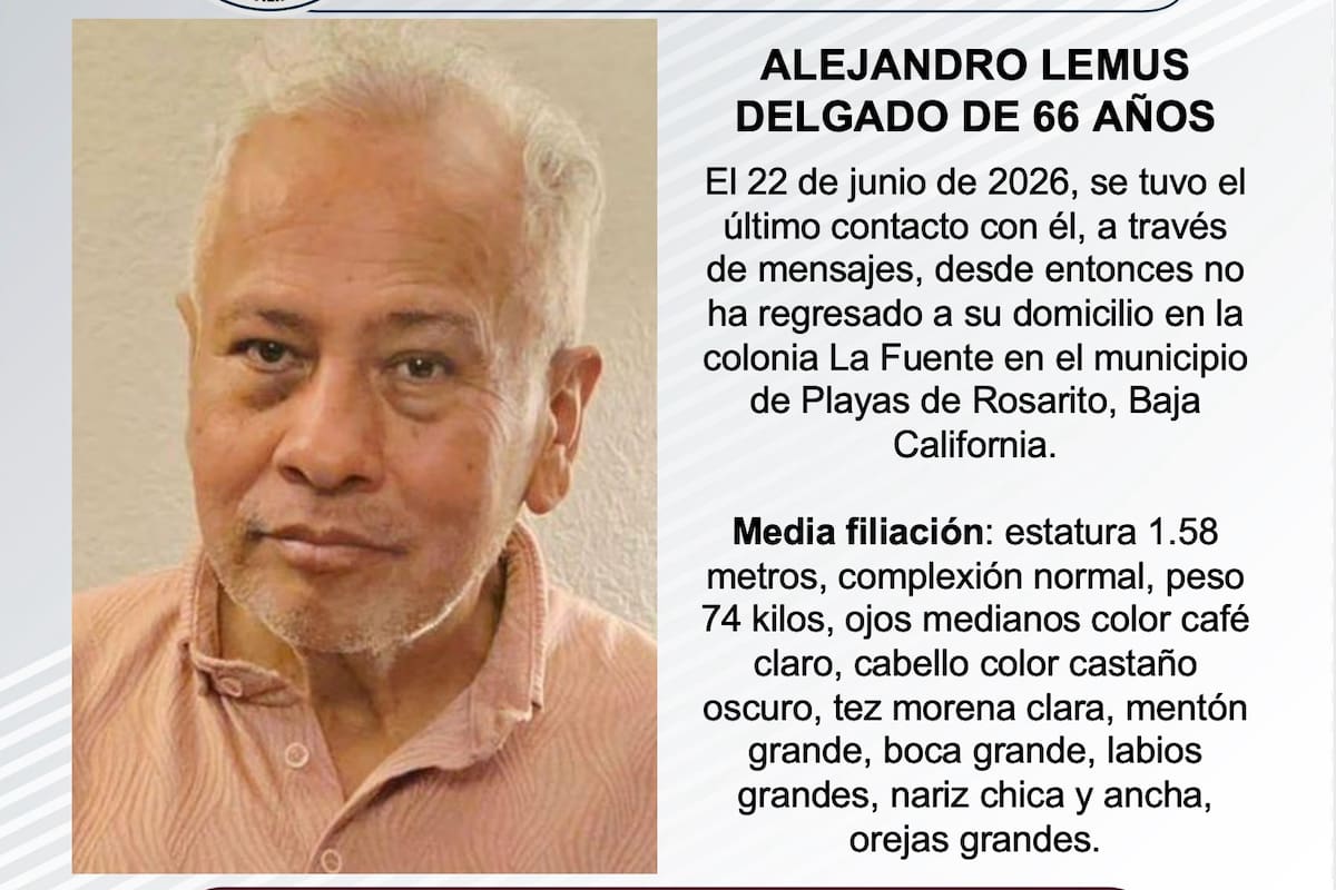 Se busca Alejandro Lemus Delgado de 66 años de edad