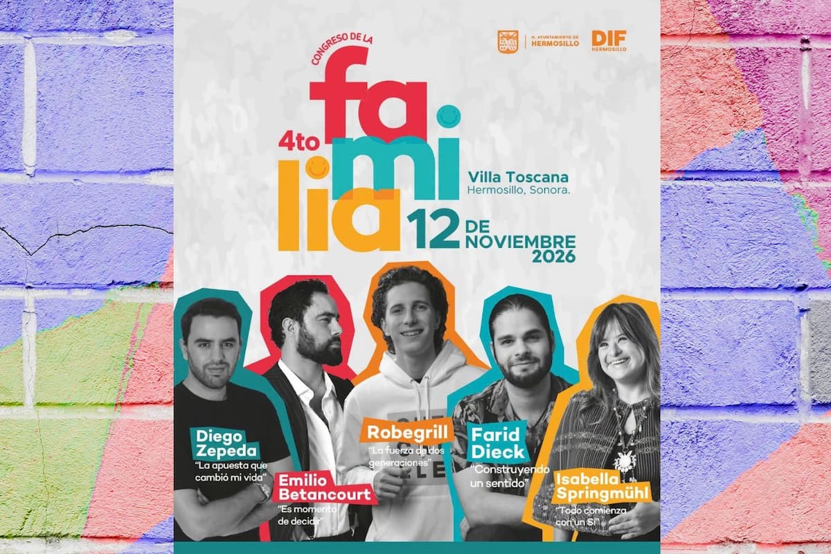 Congreso de la Familia en Hermosillo reunirá a Farid Dieck, RobeGrill e Isabella Springmühl para abordar temas de salud mental, apuestas digitales e inclusión