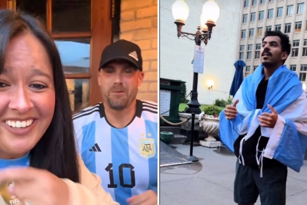 Joven argentina llora de alegría luego de que le pidieran su bandera para tomarse fotografía