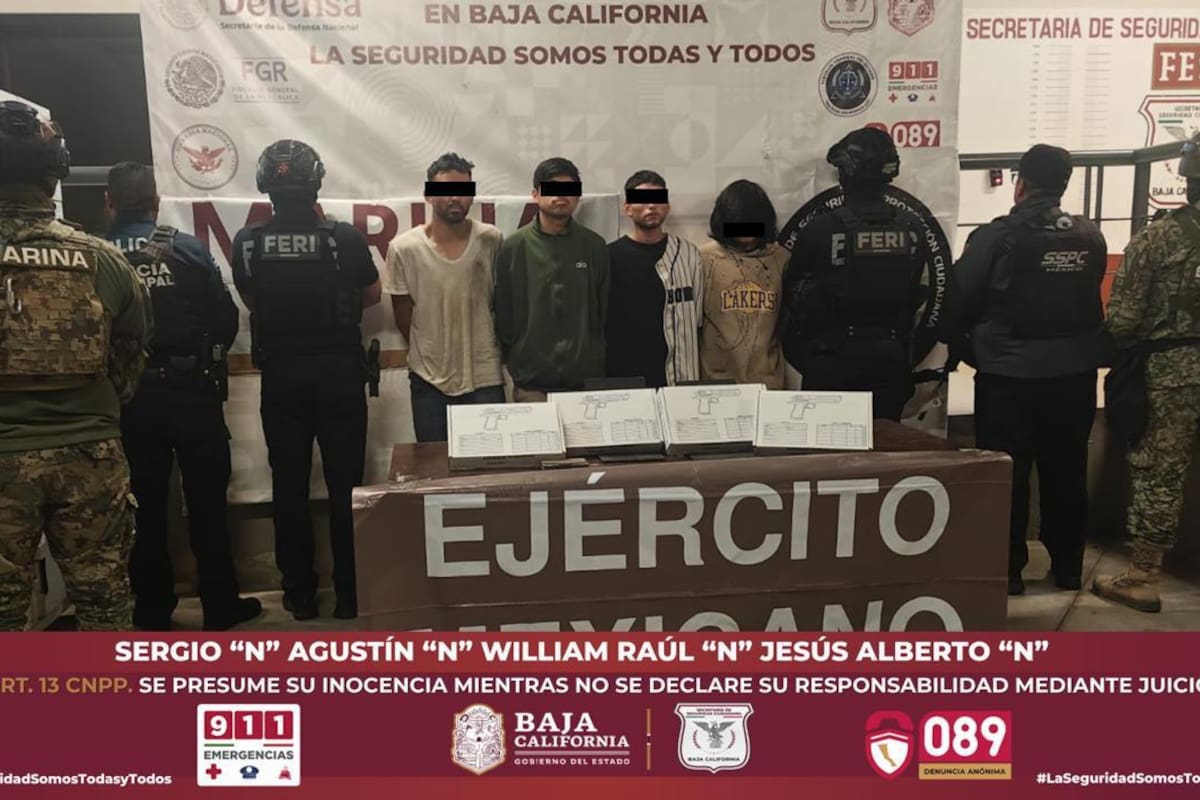 Operativo en Tijuana deja cuatro detenidos y armas aseguradas