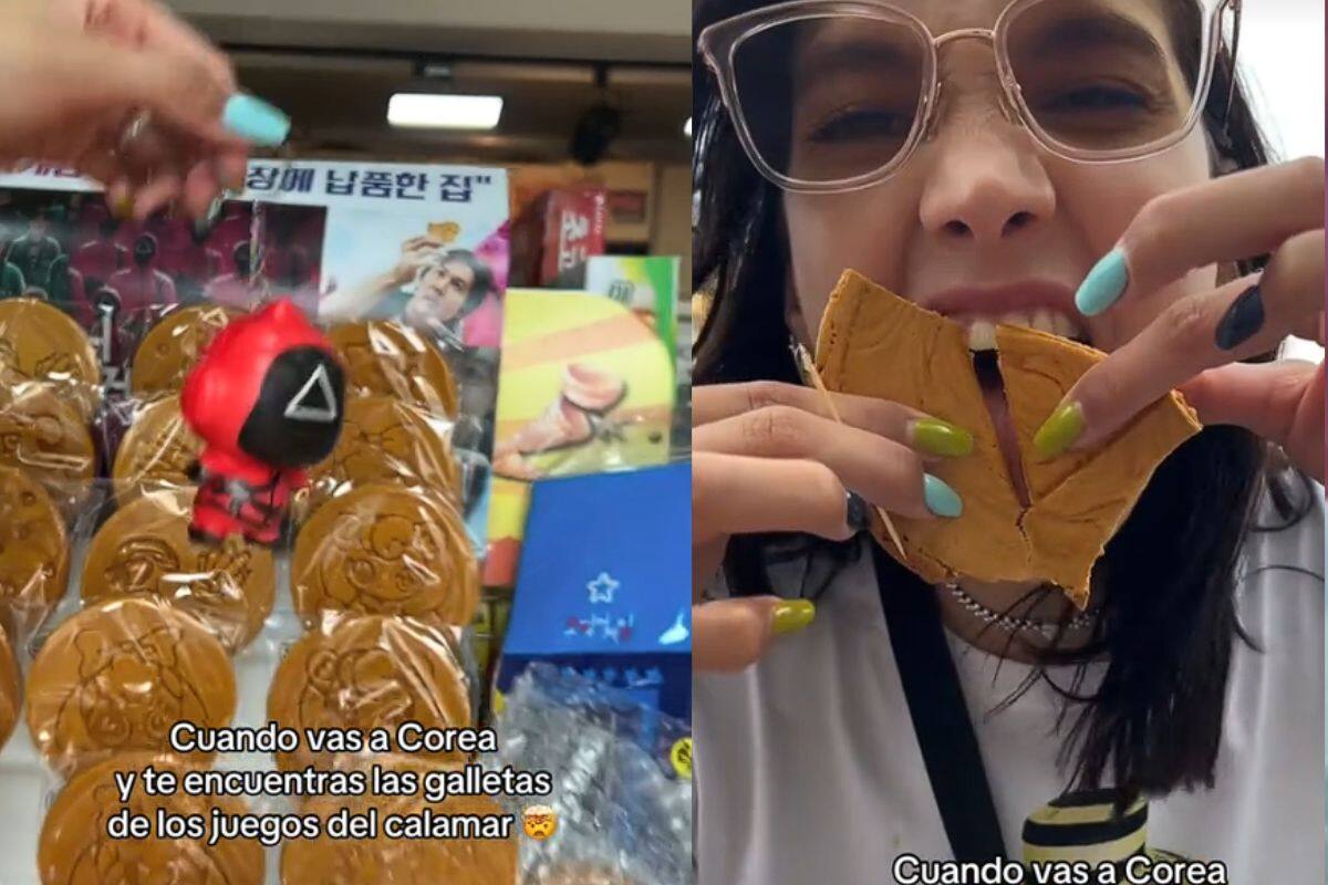 Mujer va a Corea y se encuentra con la galleta de “Los Juegos del Calamar”