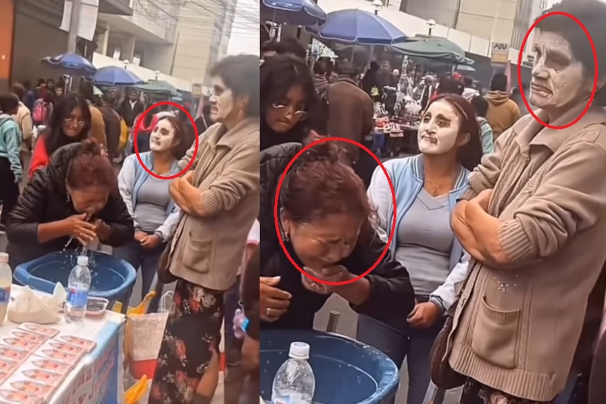 “Parecen una asamblea de mimos”: grupo prueba productos de skincare en un puesto y se vuelve viral