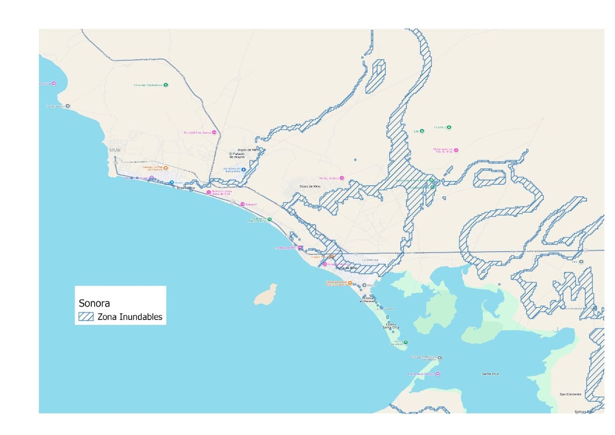 Mapa de riesgo proporcionado por Karina Barradas Mendoza.