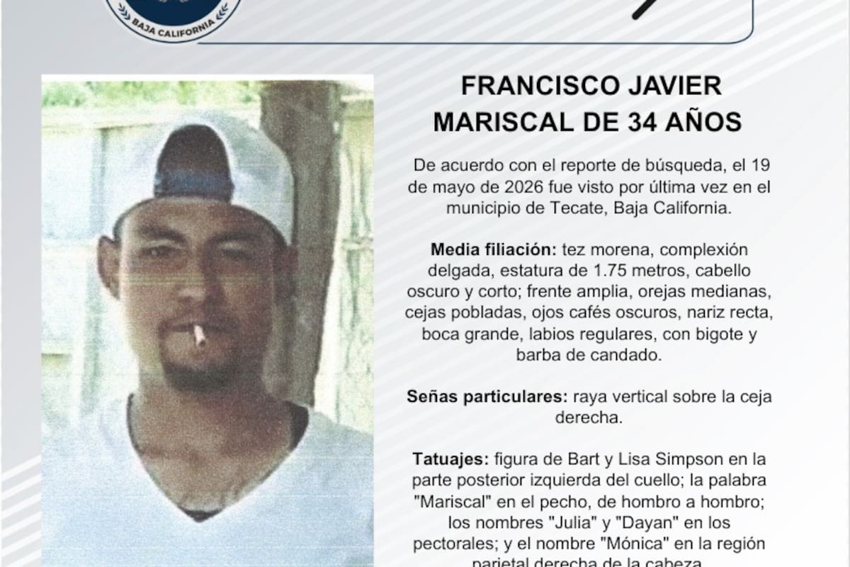 Se busca Francisco Javier Mariscal de 34 años de edad