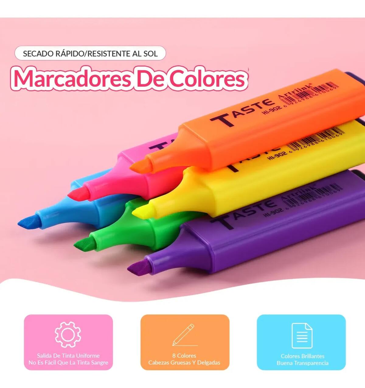 Kit de ocho marcatextos | Mercado Libre