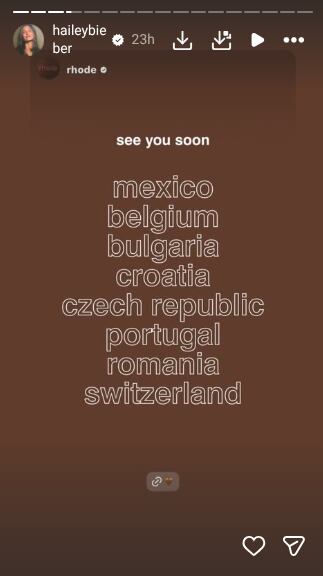 Hailey Bieber confirma la llegada de Rhode a México |Instagram @haileybieber