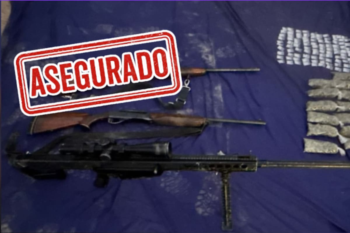 Aseguran fusil Barrett calibre .50, droga y vehículo robado en operativo al sur de Culiacán