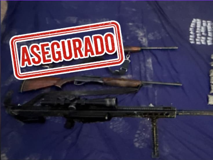 Aseguran fusil Barrett calibre .50, droga y vehículo robado en operativo al sur de Culiacán