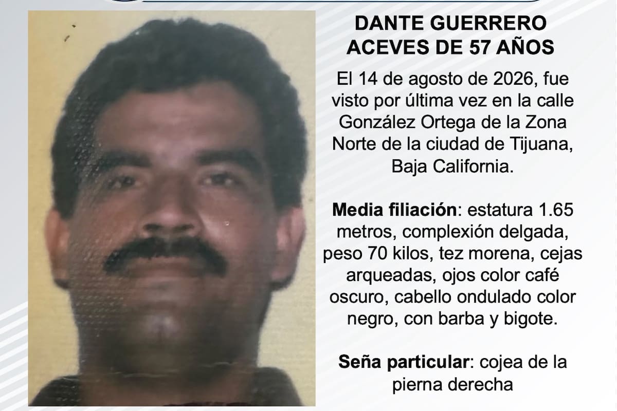 Se busca Dante Guerrero Aceves de 57 años