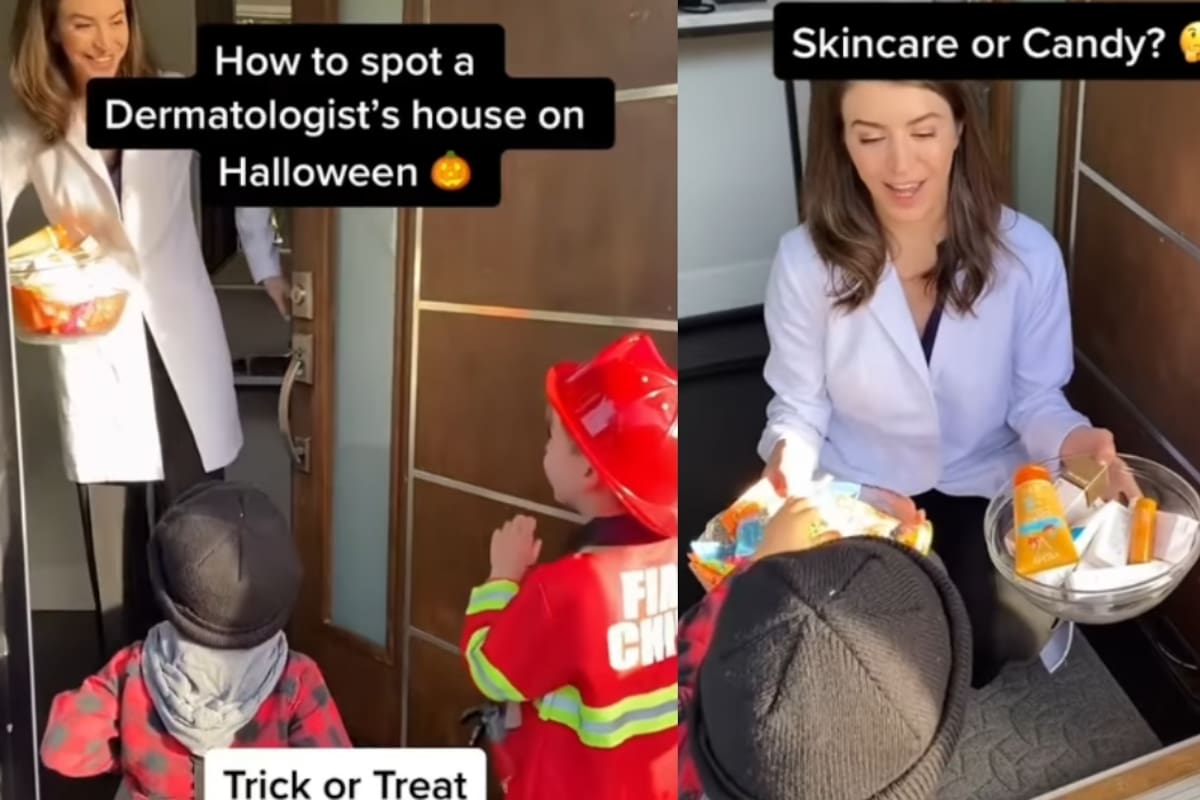 “¿Skincare o dulces?”: Niños van a pedir dulces a la casa de una dermatóloga y así reaccionaron