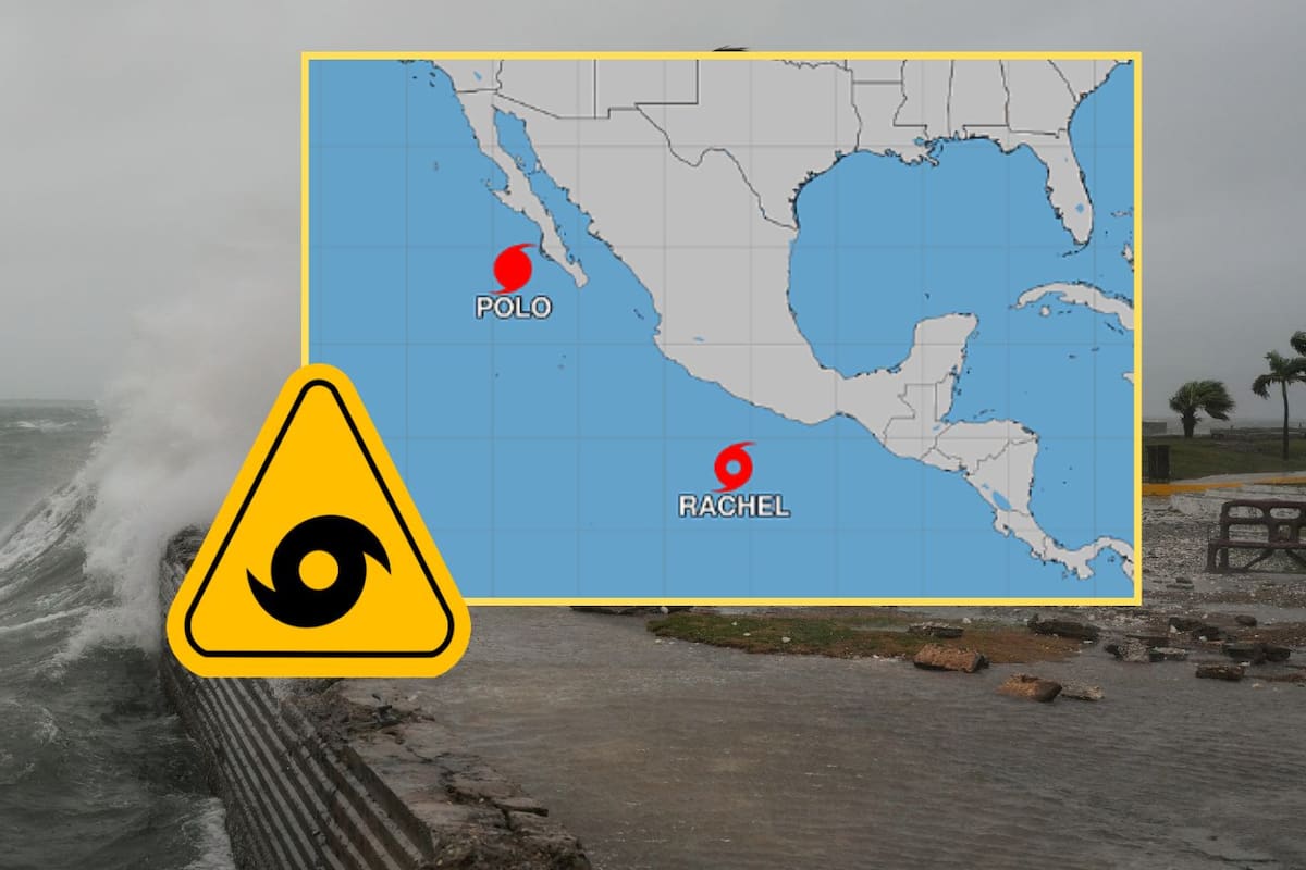 Huracán Polo avanza hacia Baja California Sur y Sonora mientras la tormenta tropical Rachel provoca lluvias en Guerrero y Oaxaca: qué zonas deben estar atentas este lunes