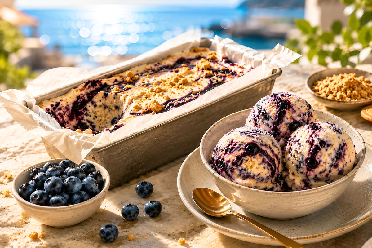 Helado de arándanos