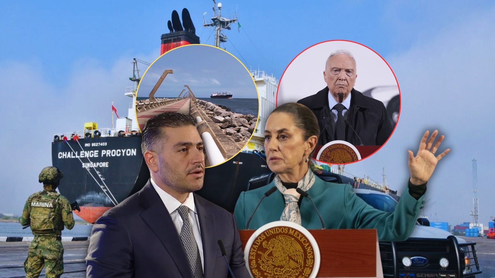 El buque cisterna Challenge Procyon, con bandera de Singapur, fue asegurado por autoridades mexicanas luego de que se detectaron irregularidades en su documentación aduanal. Foto: Especial