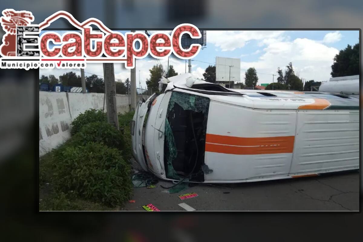Transporte público vuelca porque el conductor se quedó dormido y deja como saldo 18 lesionados en Ecatepec