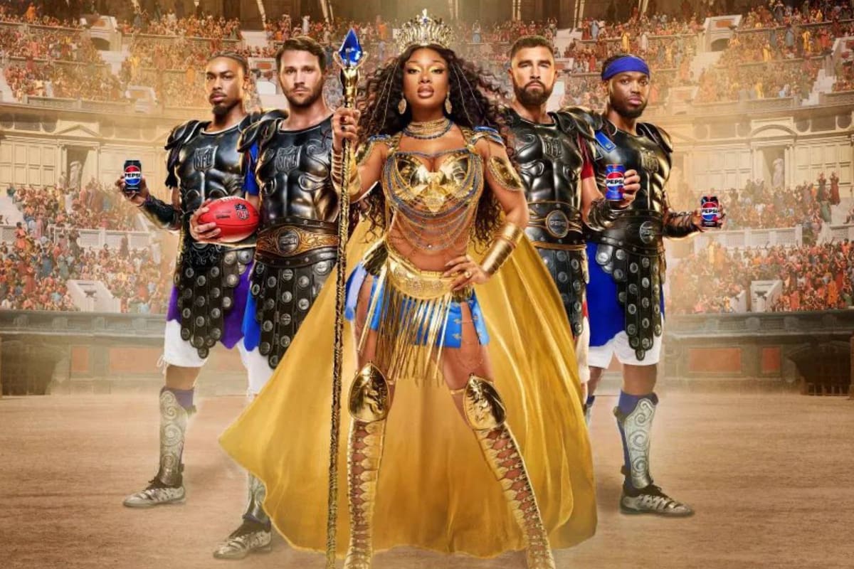 Megan Thee Stallion y Travis Kelce protagonizan comercial de Pepsi inspirado en 'Gladiator II'