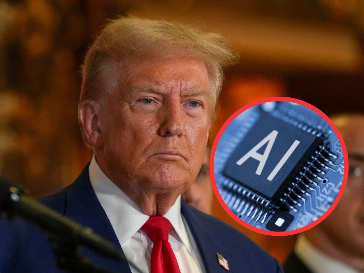 Trump va por más restricciones contra los chips de Inteligencia Artificial. | Crédito: REUTERS/Canva