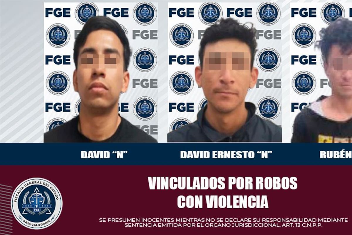 Envían a prisión a tres hombres acusados de robo con violencia