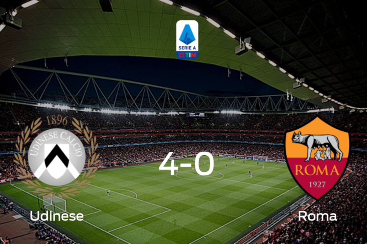 Udinese suma tres puntos tras pasar por encima de AS Roma (4-0)