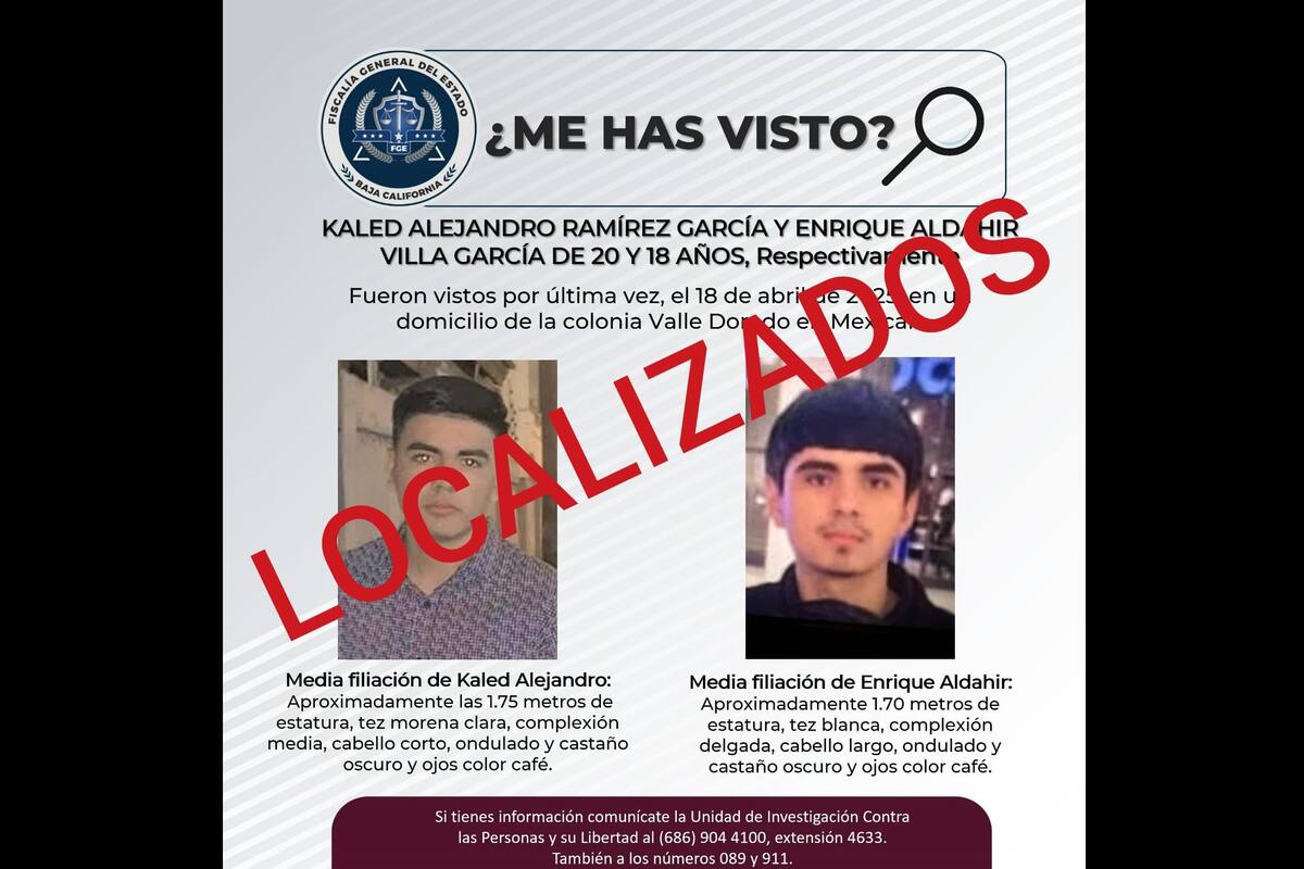 Localizan con vida a dos jóvenes reportados como desaparecidos