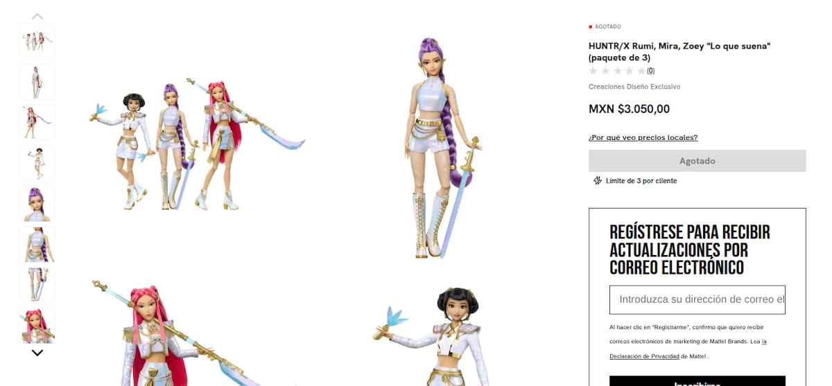 Casi 10 días de salario mínimo por un set de muñecas K-Pop Demon Hunters. Foto: Captura de pantalla