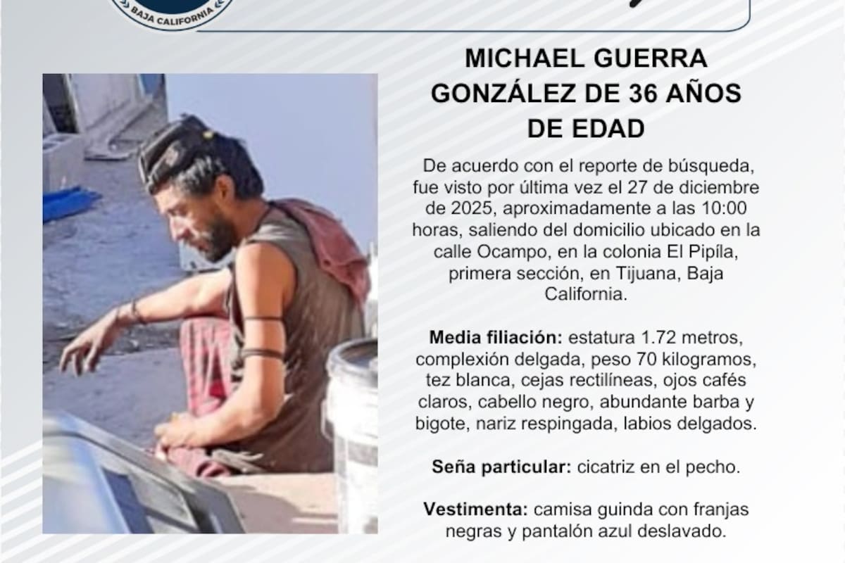 Se busca Michael Guerra González de 36 años de edad