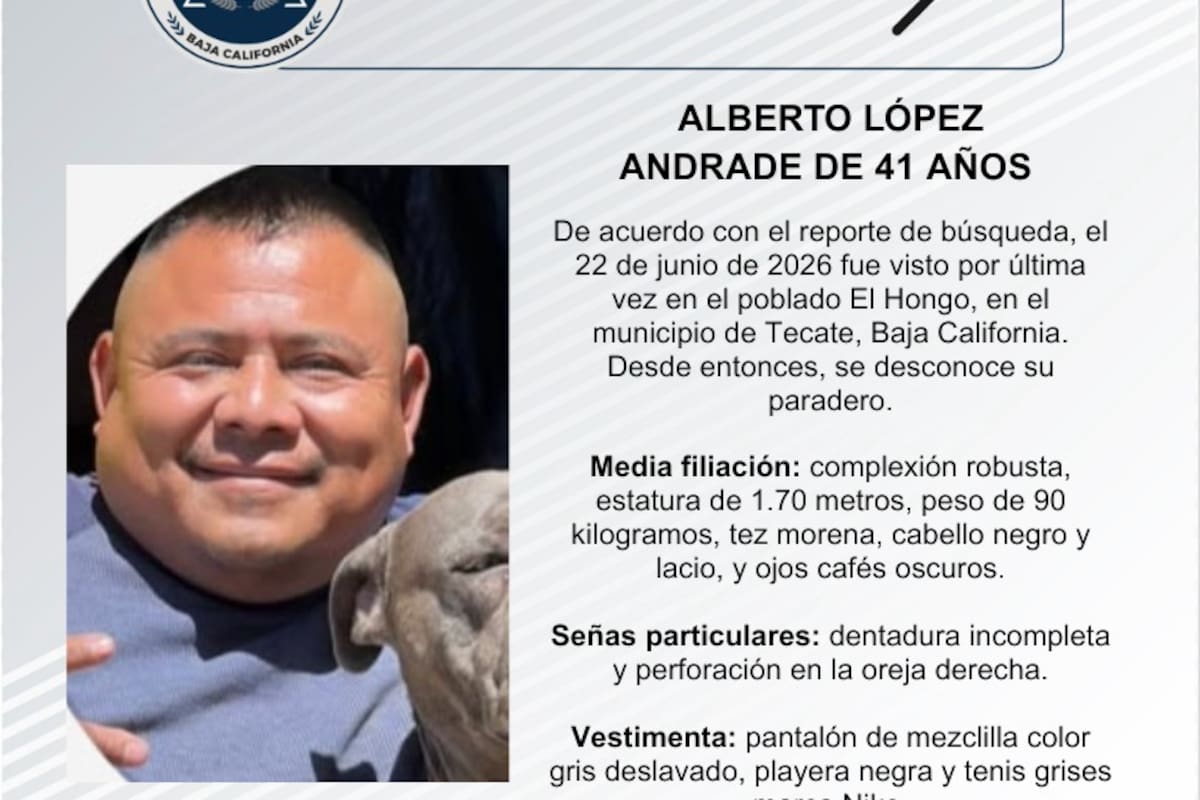 Se busca Alberto López Andrade de 41 años de edad