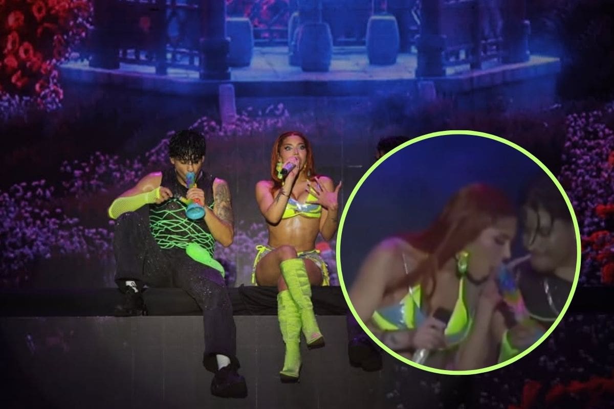 Yeri Mua fuma marihuana en el escenario del Carnaval de Veracruz y desata críticas