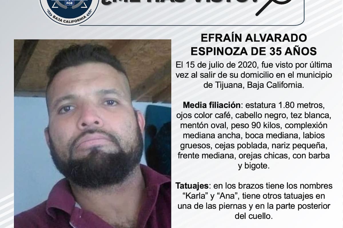 Se busca Efraín Alvarado Espinoza, de 35 años