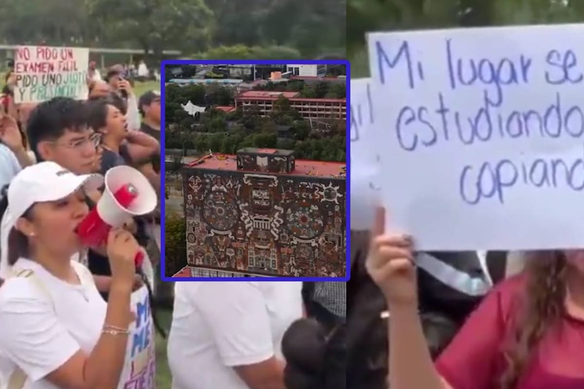 “Estudiantes sí, tramposos no“: Marchan aspirantes a la UNAM para exigir que se anule el examen en línea y repetirlo de forma presencial tras suspensión de inscripciones para el ciclo 2026-2027
