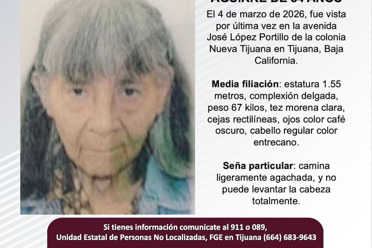 Se busca a Ramona Elisabeth Aguirre de 84 años