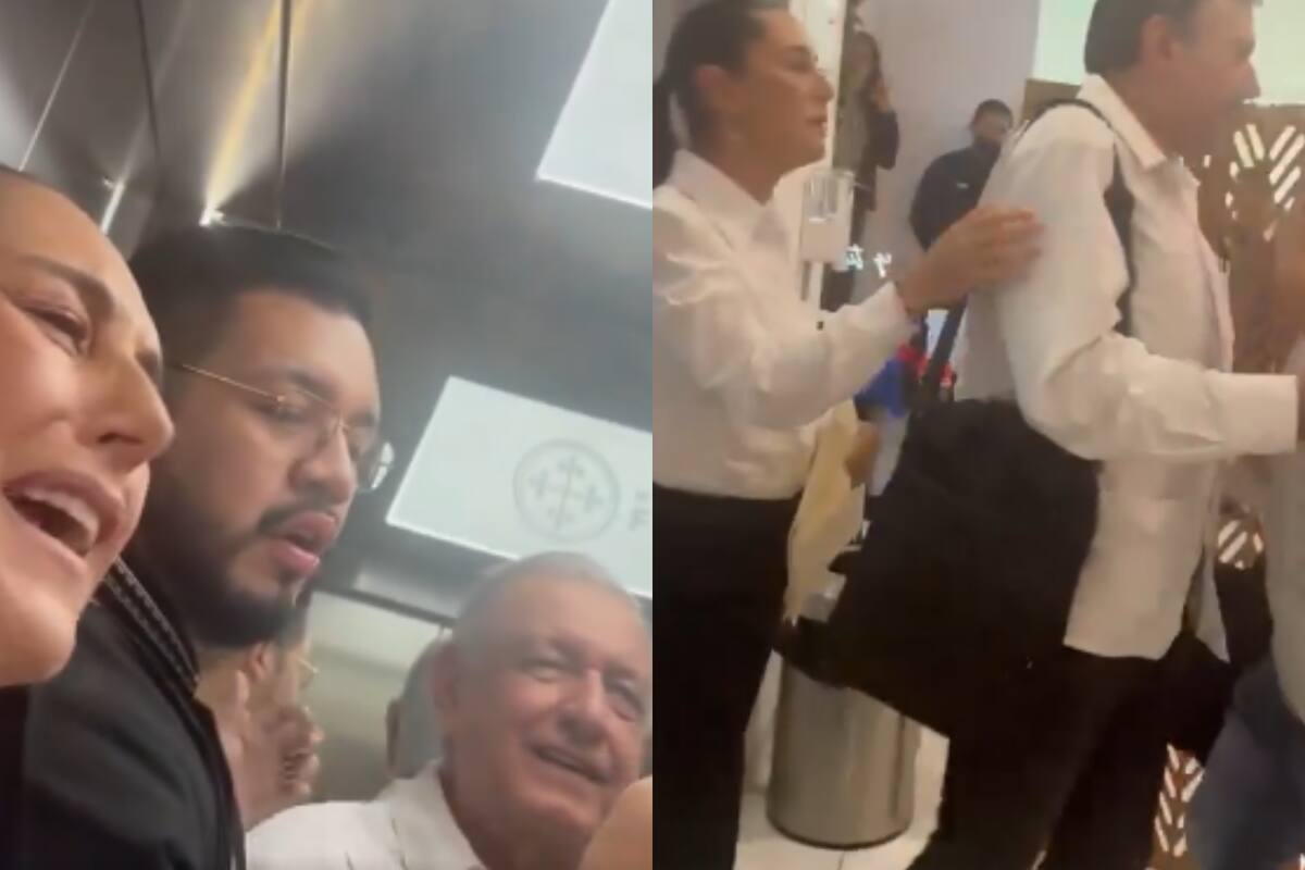 AMLO y Sheinbaum son interceptados por trabajador del Poder Judicial