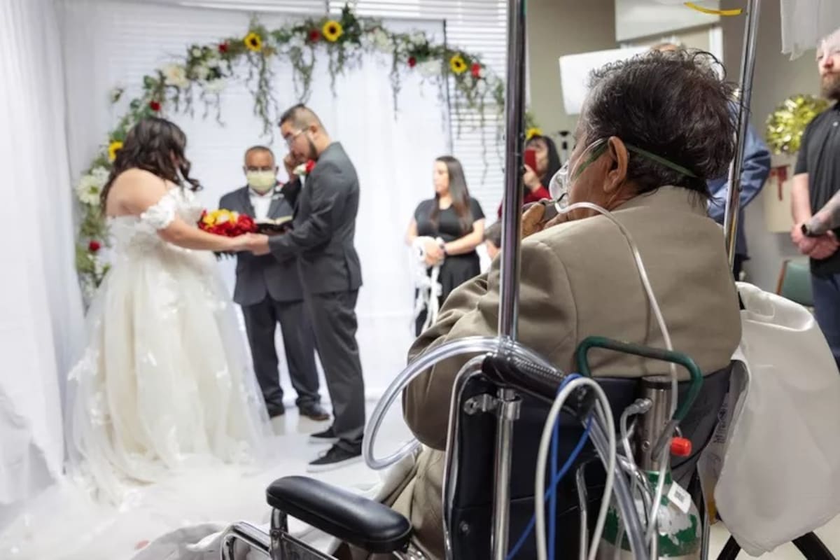 Fotos: Hospital realiza boda improvisada para cumplir el último deseo de un padre moribundo