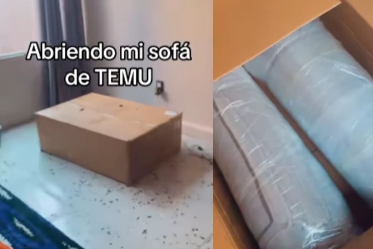 “Venía comprimido, pero llegó”: Hombre presume el sofá que recibió de Temu