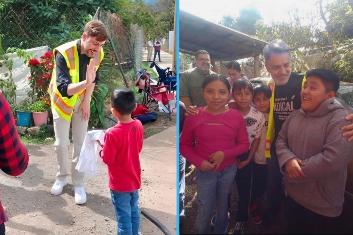 MrBeast y Eugenio Derbez sorprenden en Edomex con llegada inesperada en helicóptero (VIDEO)