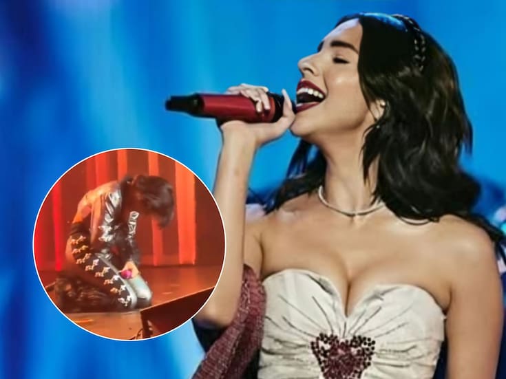 Ángela Aguilar se arrodilla en el escenario tras superar la baja venta de boletos en su concierto