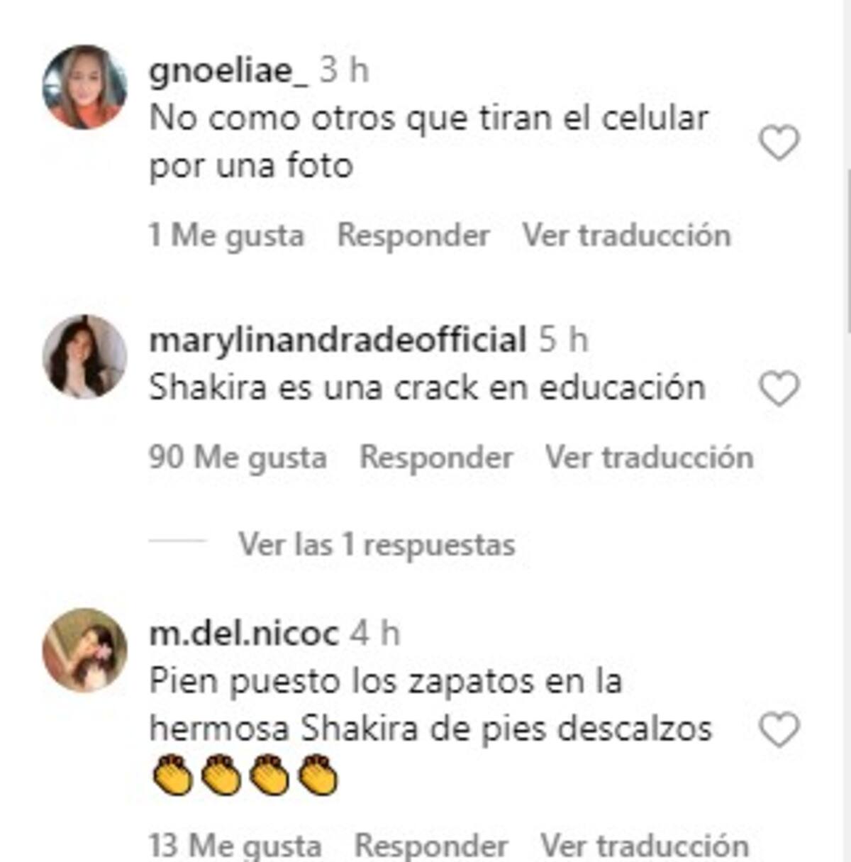 Felicitan a Shakira por su reacción
