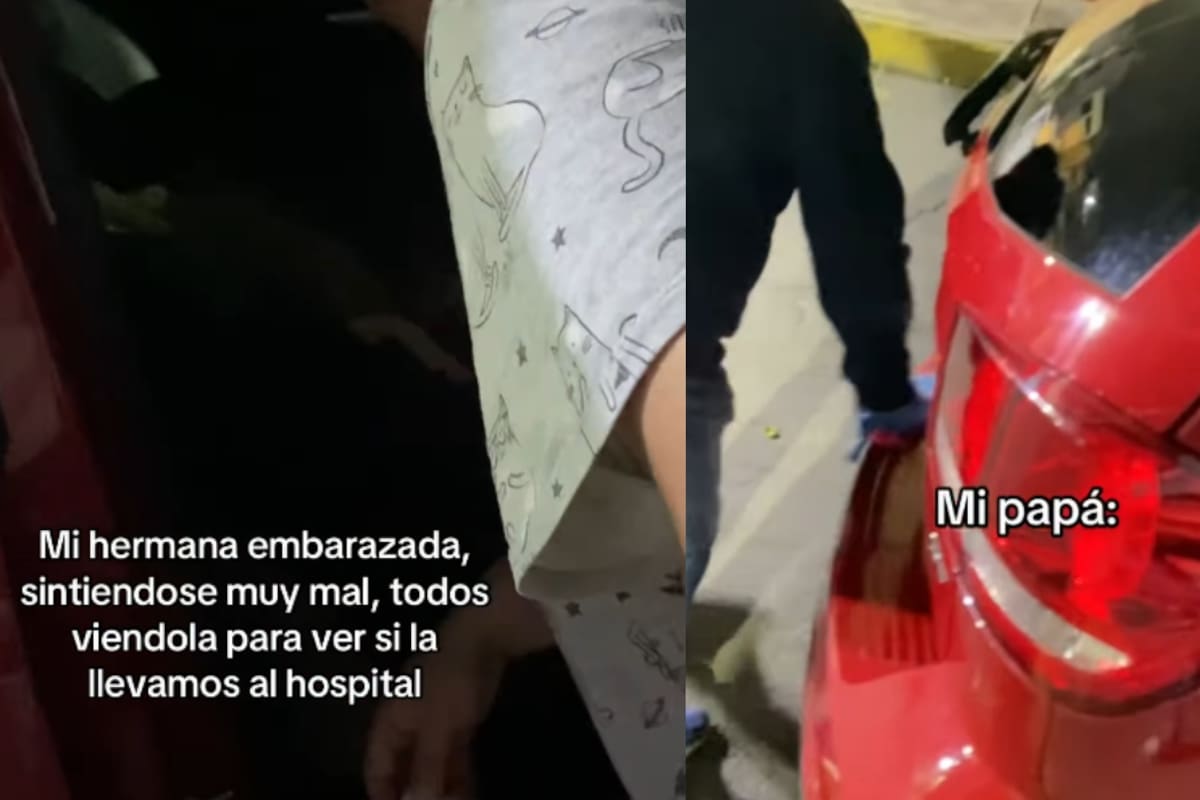 Hombre se pone a limpiar su carro mientras su hija tiene dolores de parto, y aún están decidiendo si llevarla al hospital o no