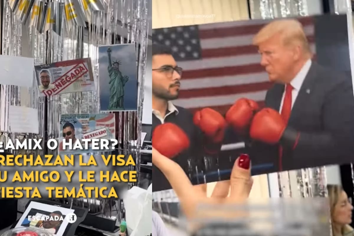 A joven le rechazan la visa y sus amigos de la oficina le organizan una fiesta para que no se sienta mal