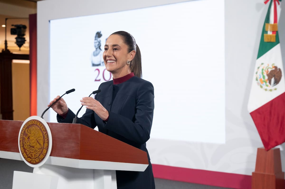 La presidenta Claudia Sheinbaum en su 'Conferencia del Pueblo' del 23 de octubre del 2025. | Crédito: Presidencia