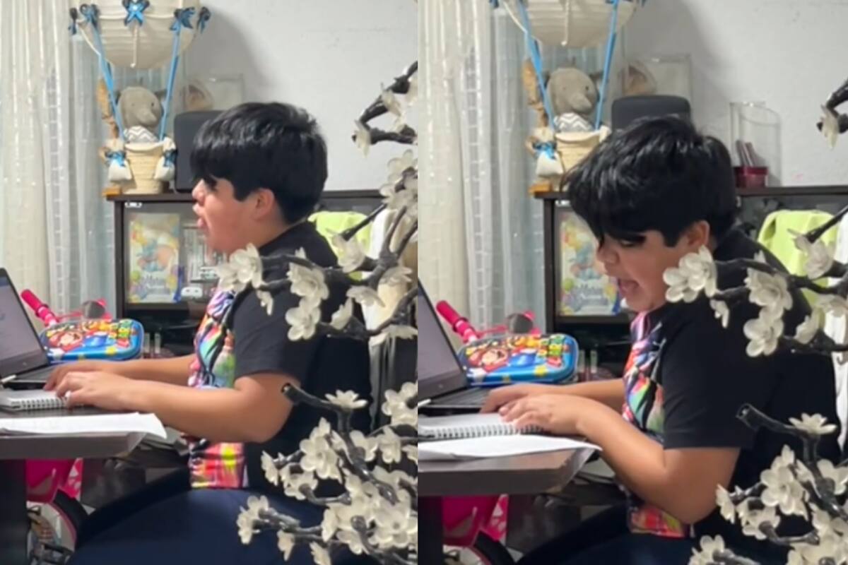 VIDEO: mientras hace su tarea, niño sorprende a todos al cantar con gran pasión un tema de Amanda Miguel