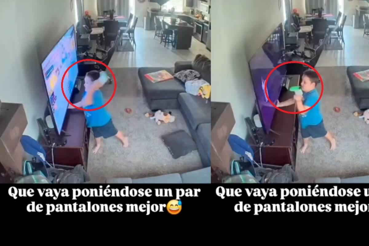 Niño rompe el televisor mientras jugaba y luego lo apaga para que nadie se dé cuenta