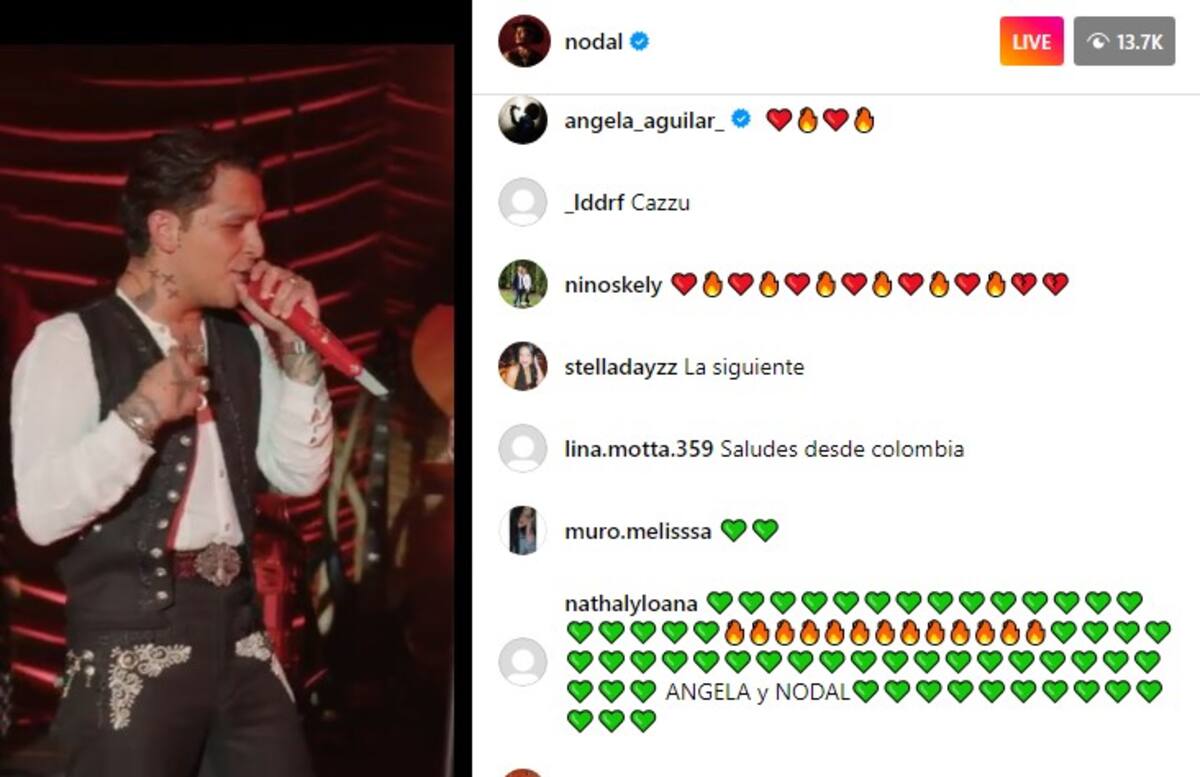 Ángela Aguilar apoyó a Nodal desde la sección de comentarios