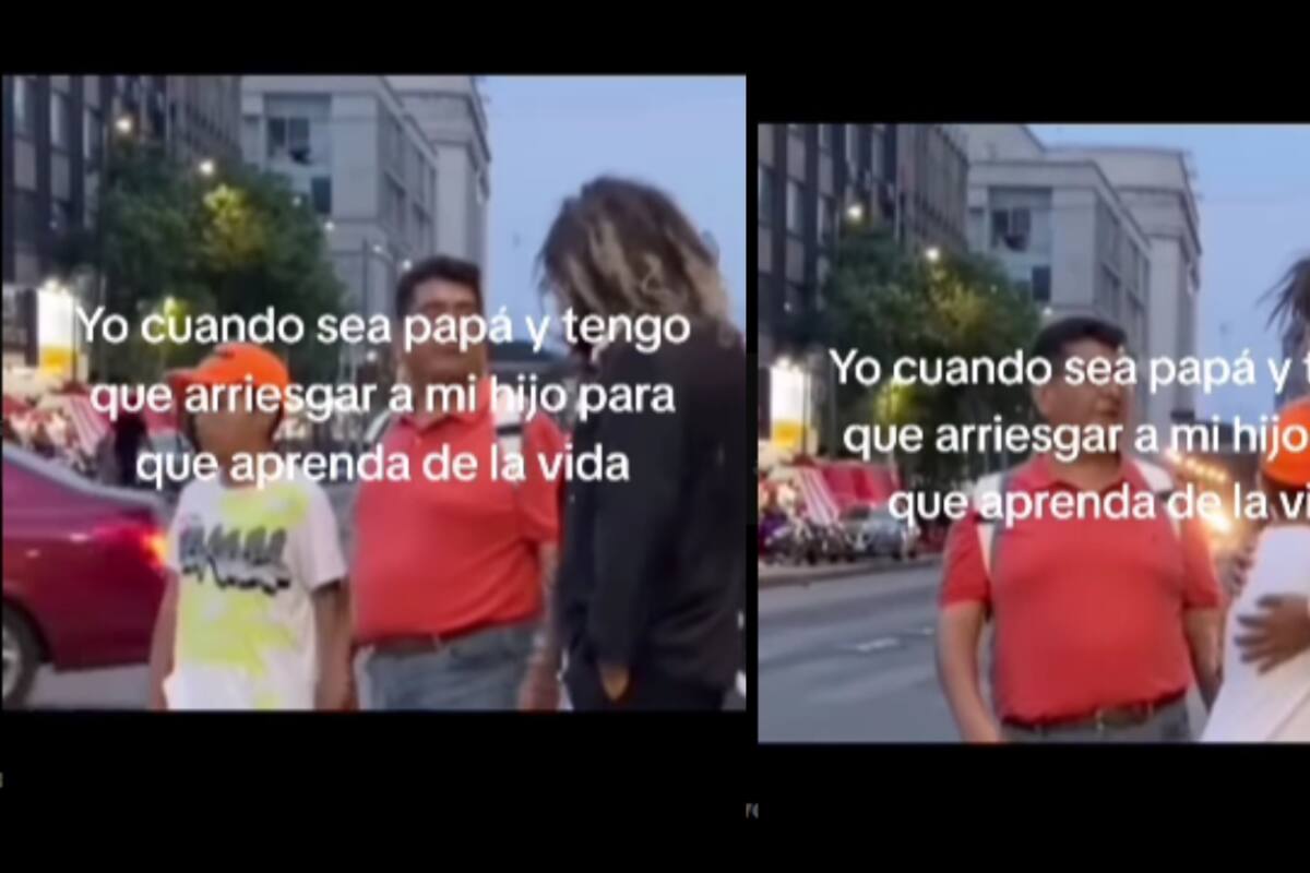 Indigente pide un abrazo y hombre manda a su hijo a dárselo, arriesgando su seguridad