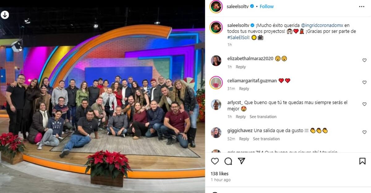 Ingrid Coronado se despide de “Sale el Sol” / Instagram: @saleelsoltv