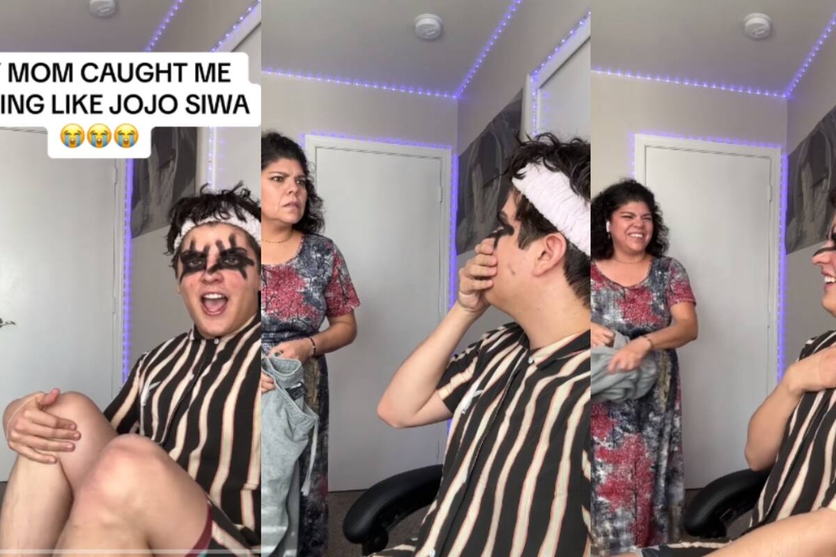 Mientras grababa un vídeo imitando a JoJo Siwa, este joven fue sorprendido por su madre