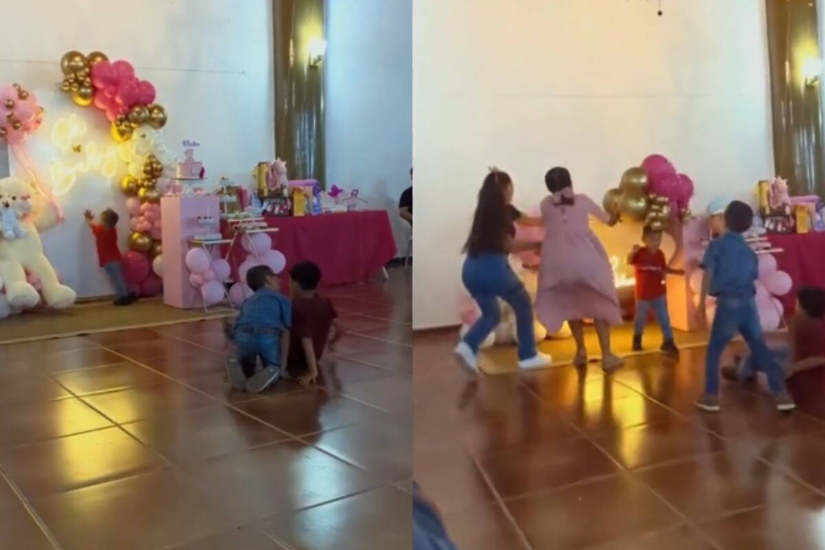VIRAL: ¡niño casi provoca un CAOS en un babyshower al tumbar una pared decorativa!