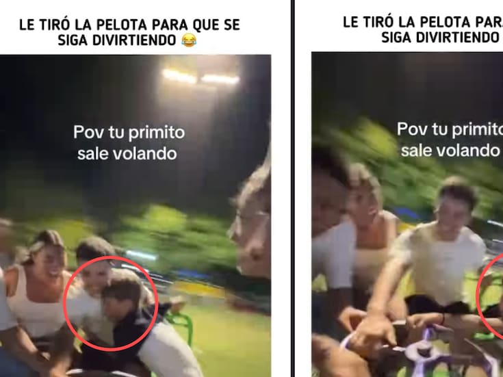 Grupo familiar se sube atracción y el más pequeño de la familia sale volando y continúan como si nada