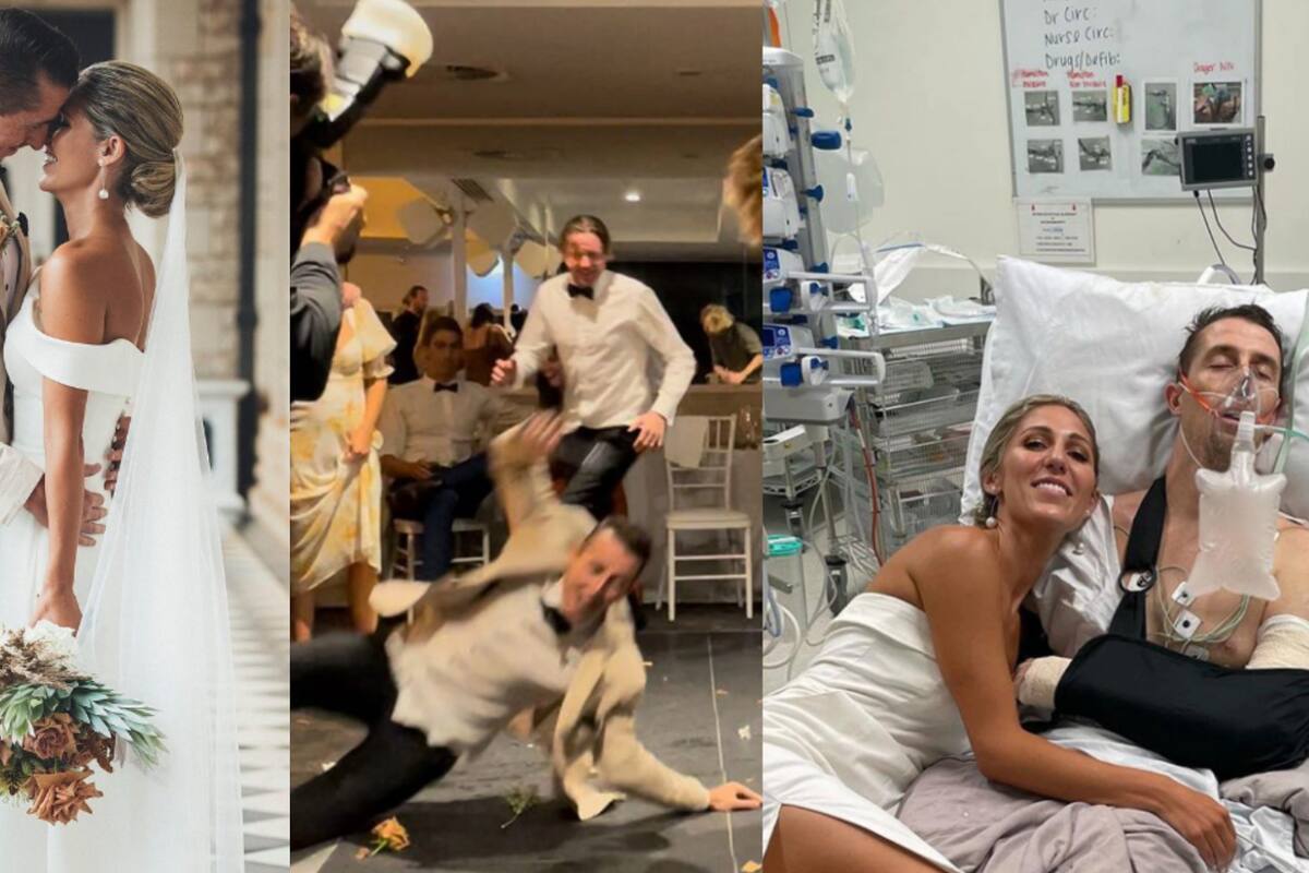 Viral: Novio sufre terrible accidente al intentar mostrarle a la novia 'cuánto la ama' en su boda