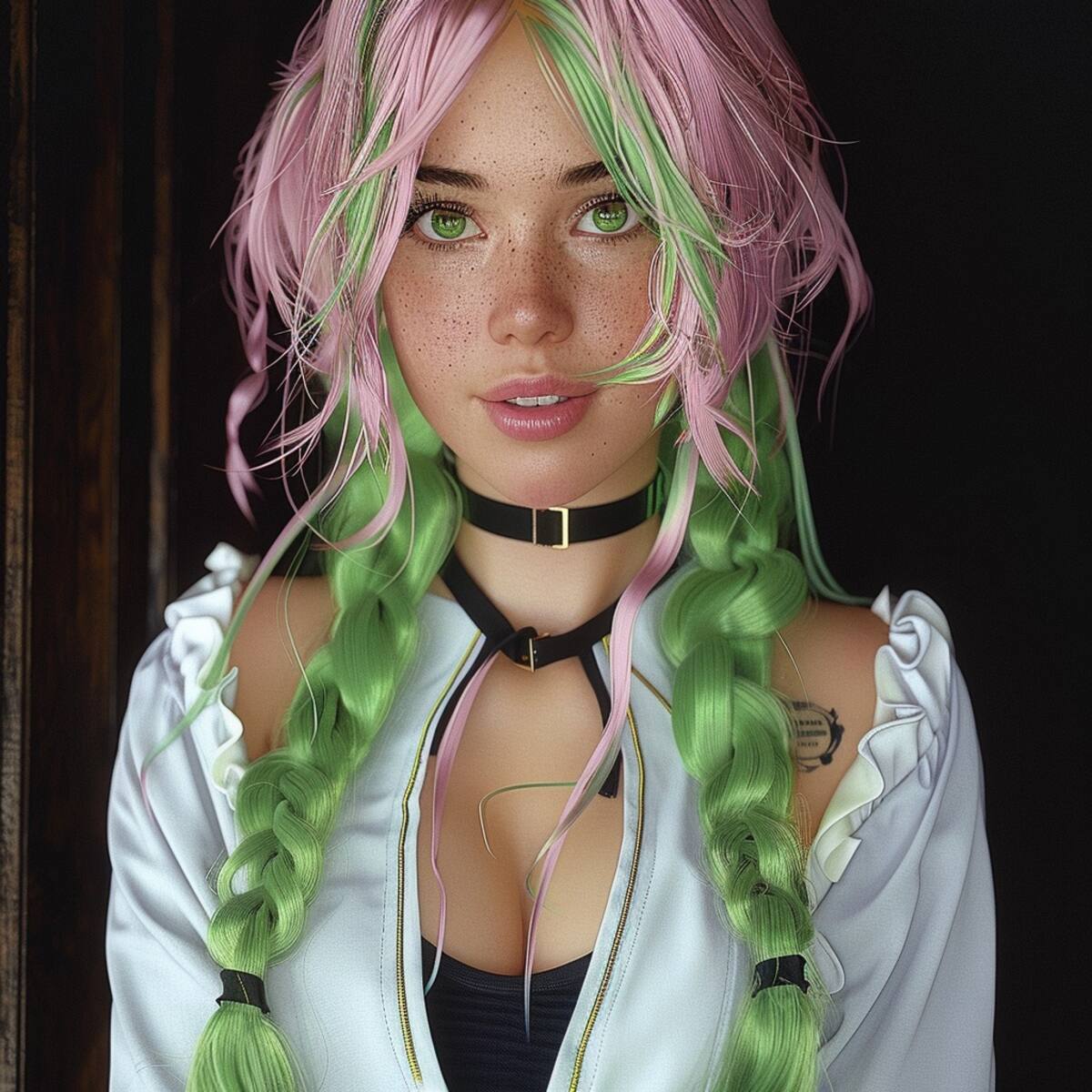 Mitsuri Kanroji, la encantadora Hashira del Amor de Demon Slayer, cobra vida en esta increíble representación realista gracias a la Inteligencia Artificial de Midjourney.