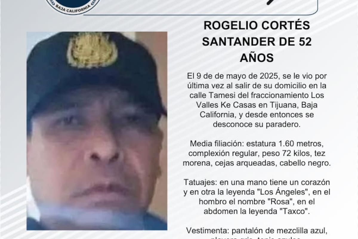 Se busca a Rogelio Cortés Santander de 52 años